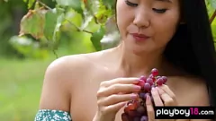 Play Skinny Asian Katana Storm's Solo Outdoor Adventure with Perfect Pussy Exposure